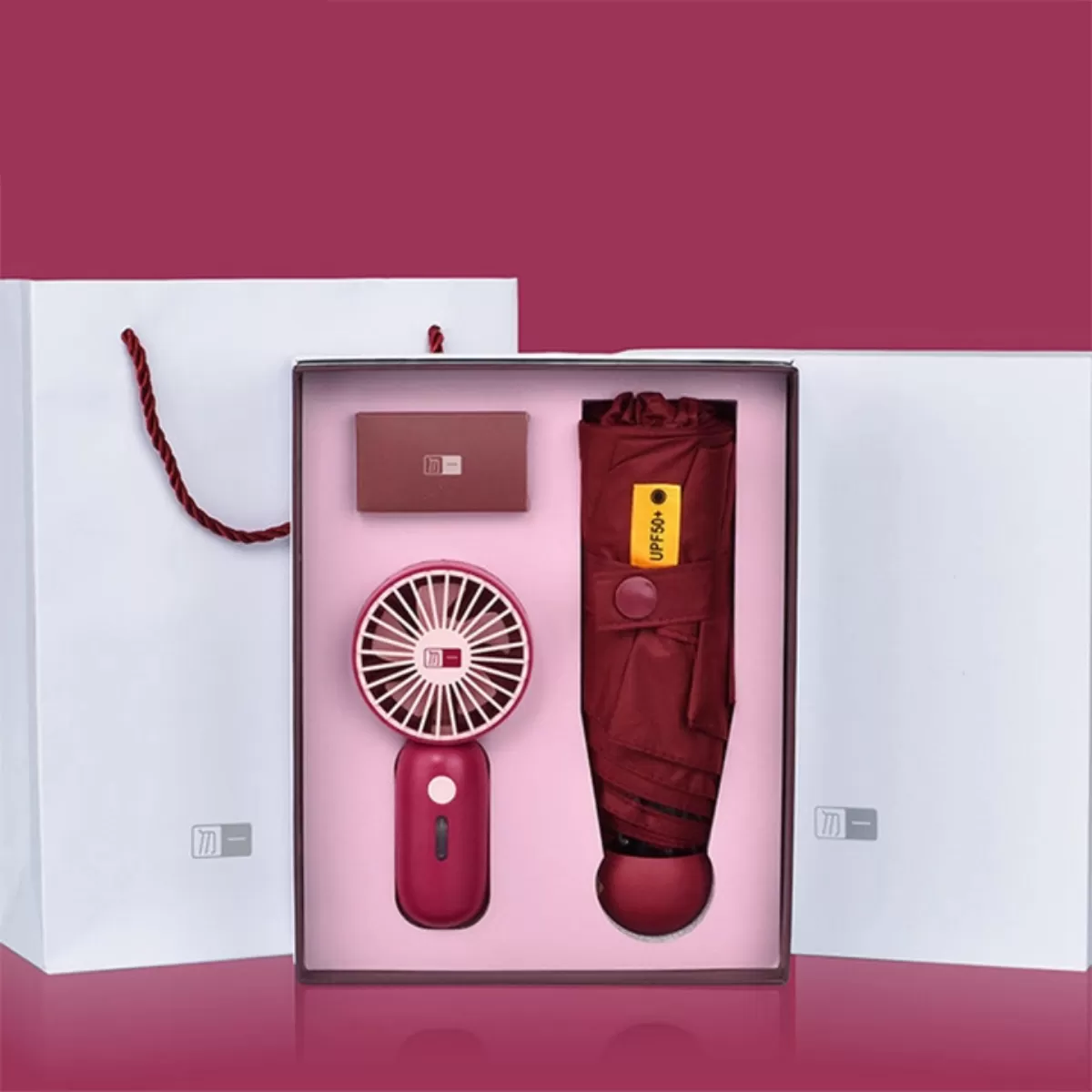 Set quà tặng ô và quạt mini