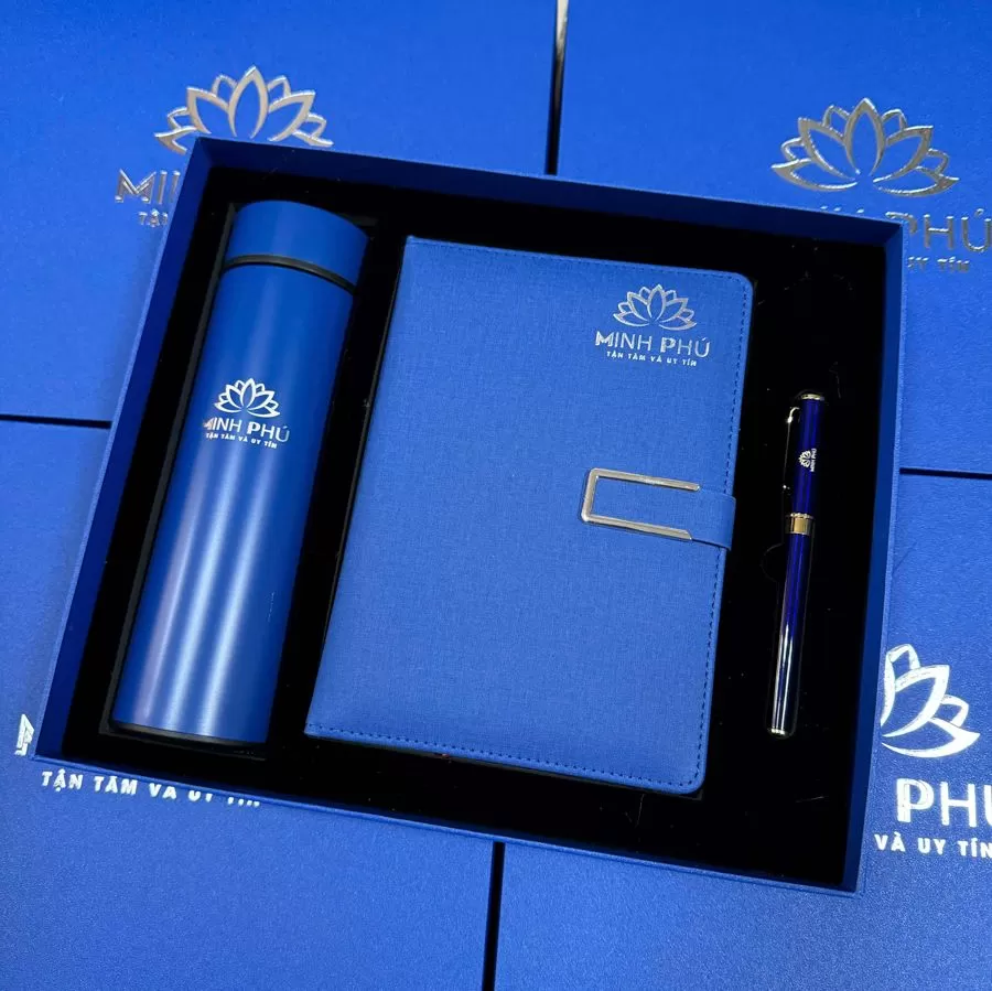 Set quà tặng hội nghị, hội thảo cao cấp gồm bút, sổ , bình giữ nhiệt