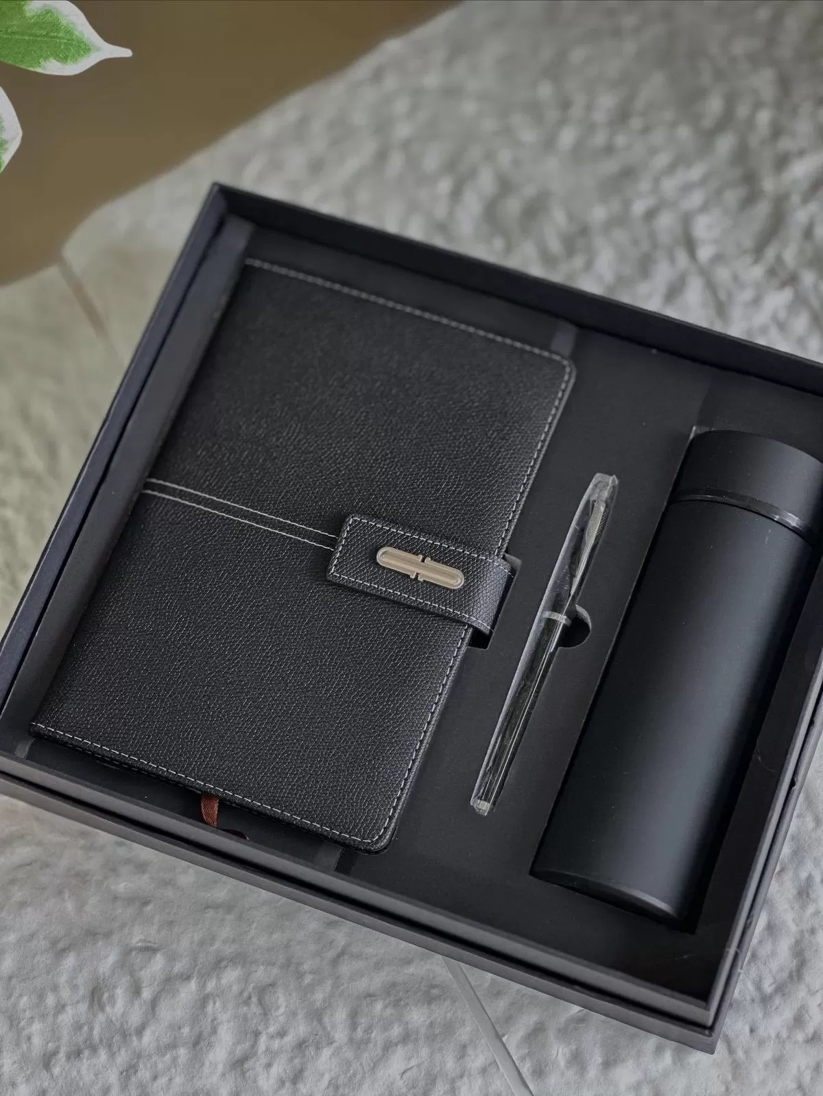 Giftset sổ da, bút ký và bình giữ nhiệt 500ml in logo