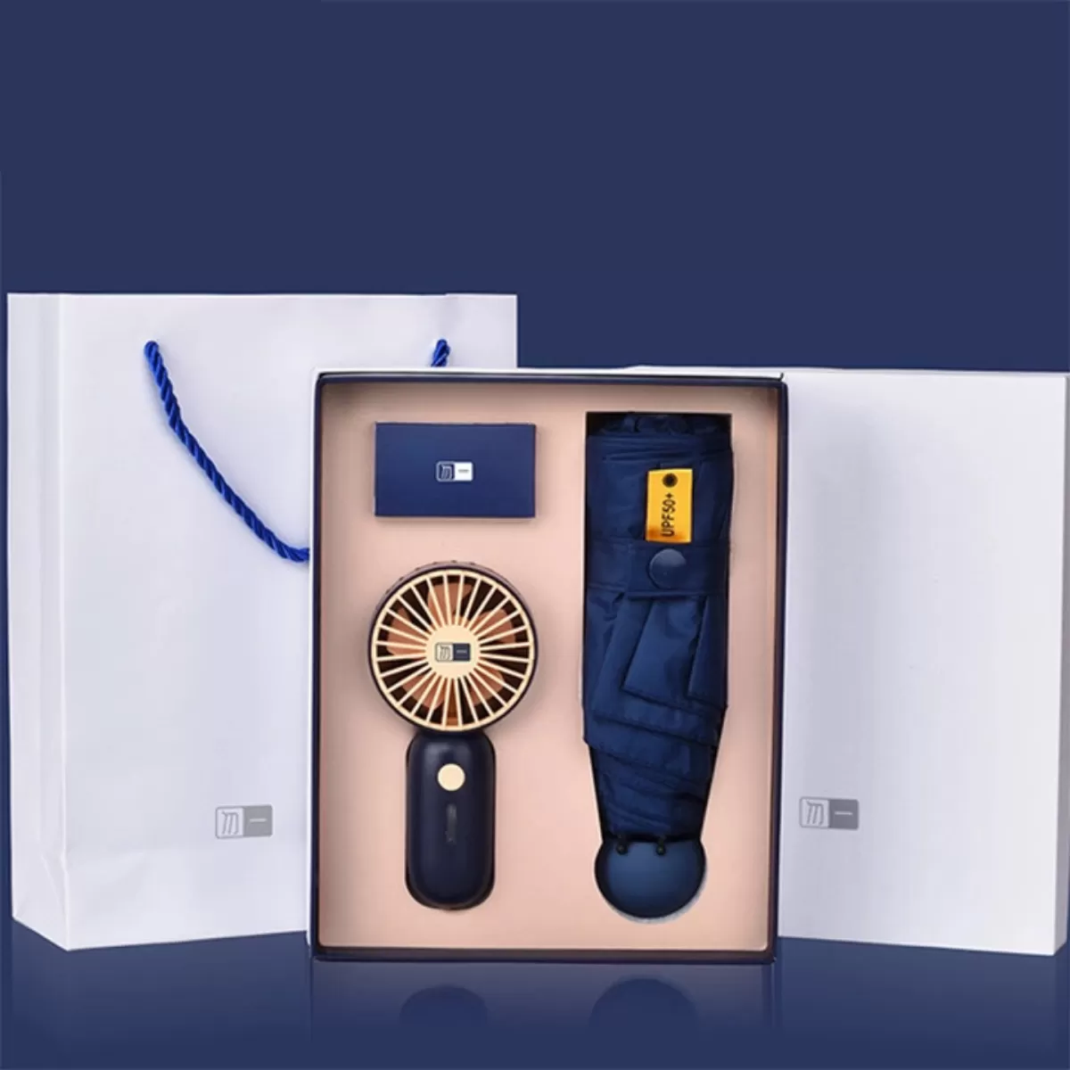 Set quà tặng ô và quạt mini
