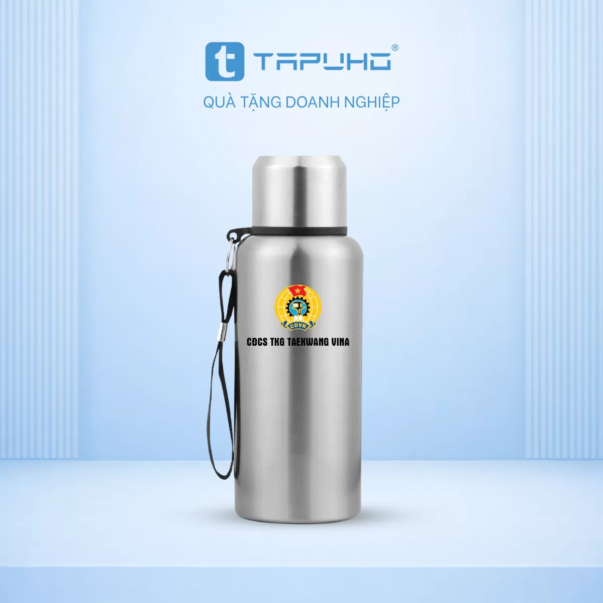 Bình giữ nhiệt inox in logo tặng hội nghị